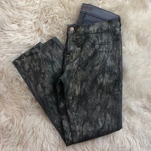 J Brand Metallic Snakeskin Pants